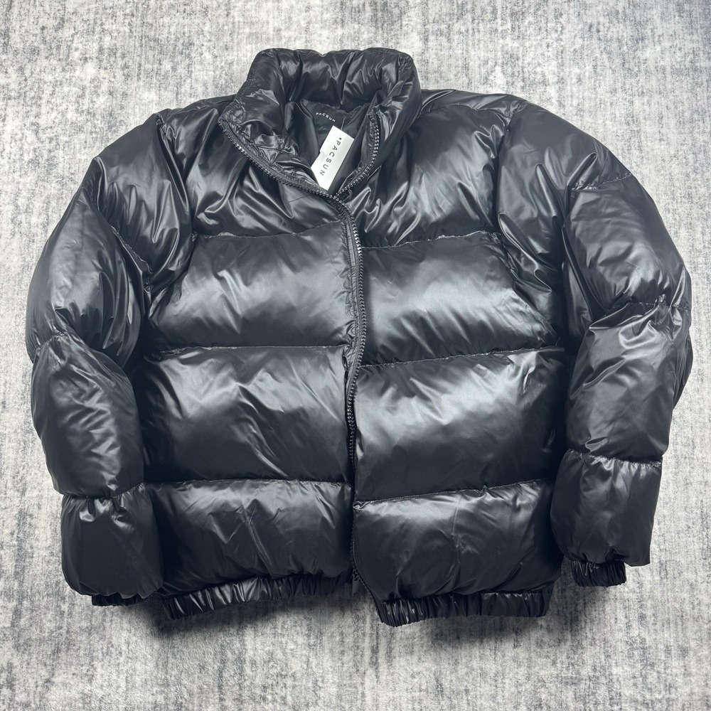 New PacSun Down Puffer Jacket Coat Size Small Black Shiny New With Tags